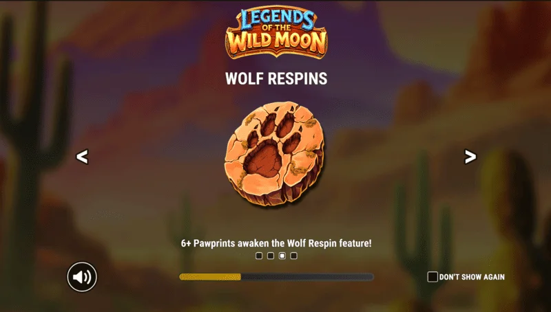 Legends of the Wild Moon - Schermata principale con i rulli